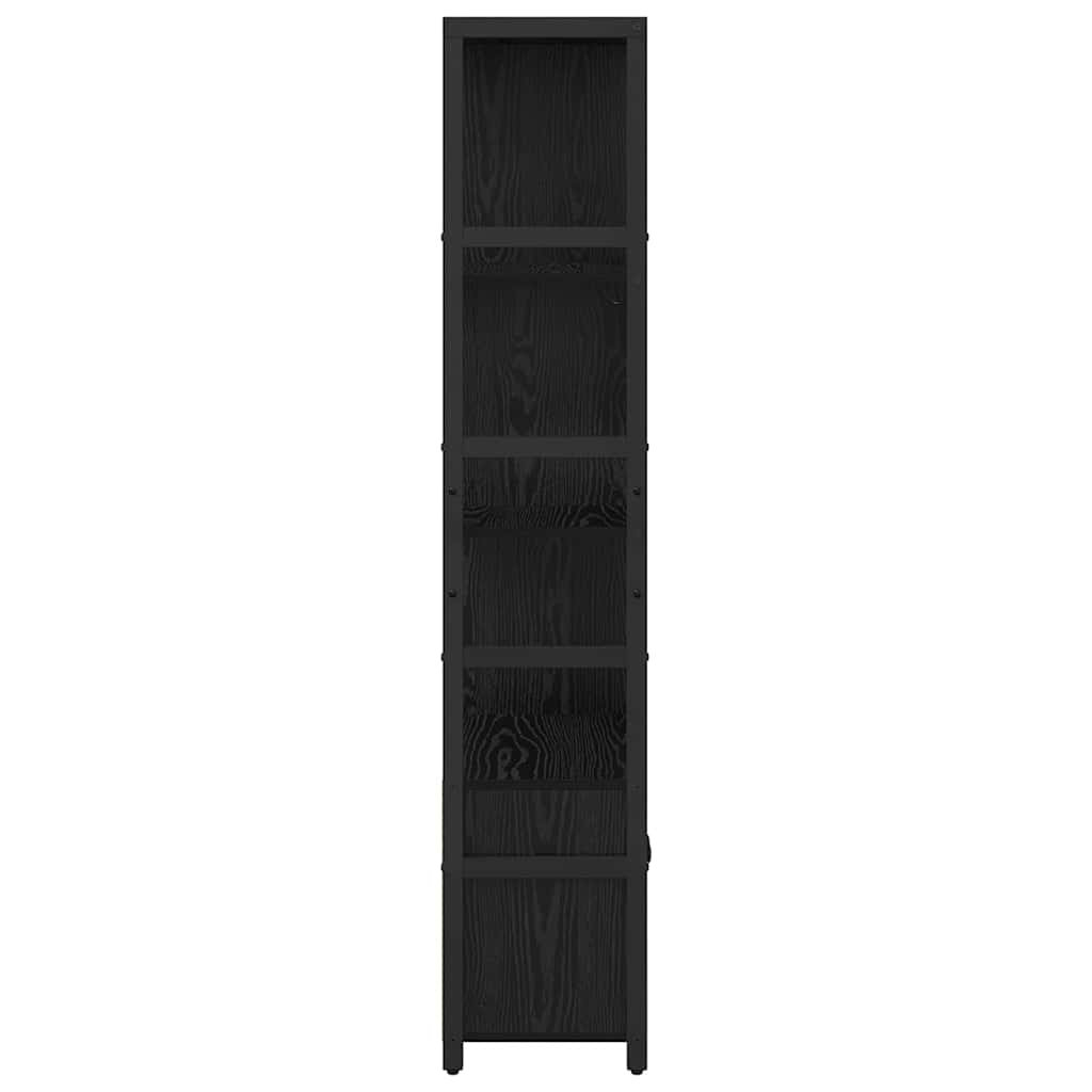 Könyvespolc 80 x 30 x 155,5 cm Szerelt Fa Fekete tölgy