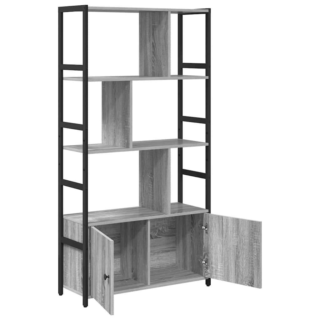 Könyvespolc 80 x 30 x 155,5 cm Szerelt Fa Szürke sonoma