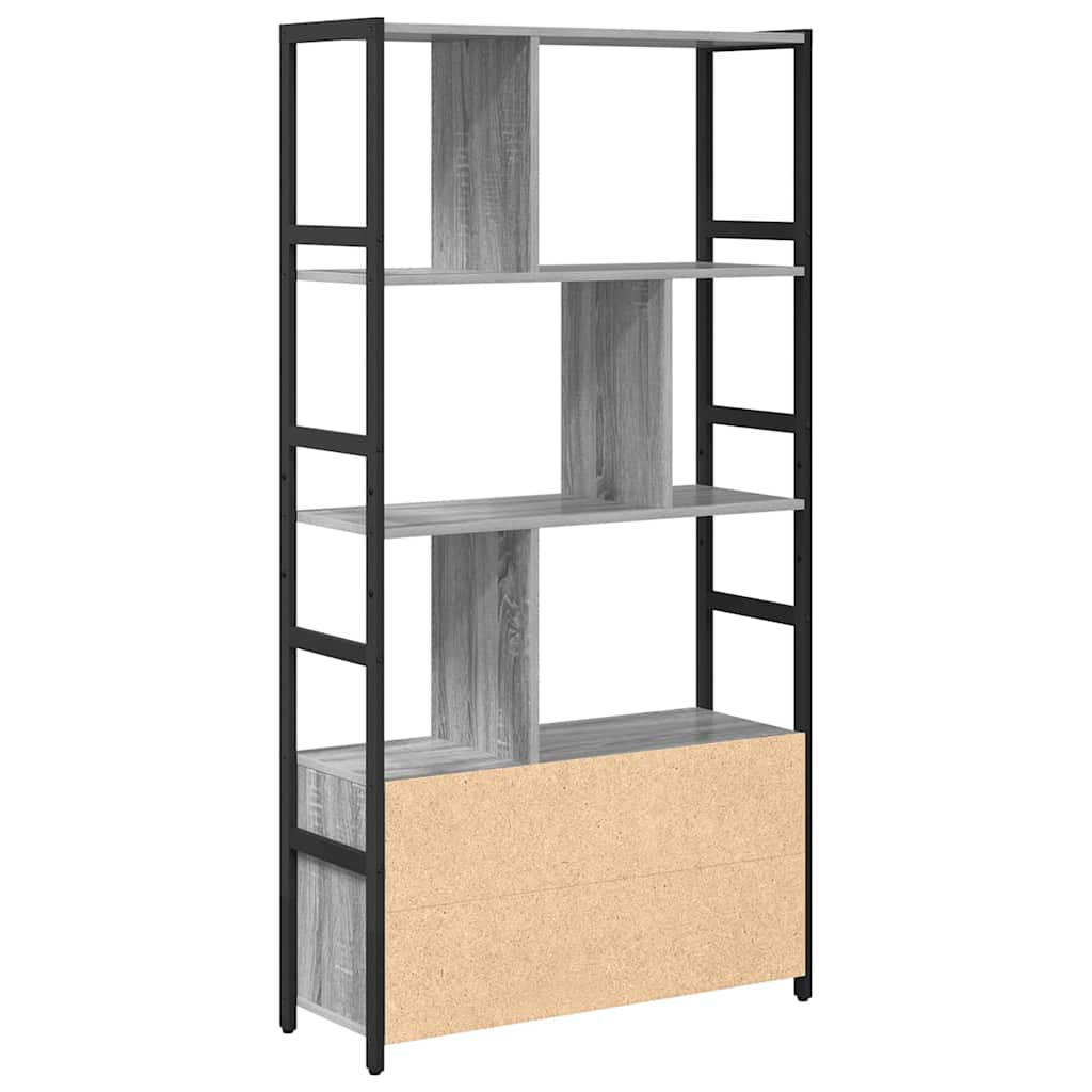 Könyvespolc 80 x 30 x 155,5 cm Szerelt Fa Szürke sonoma