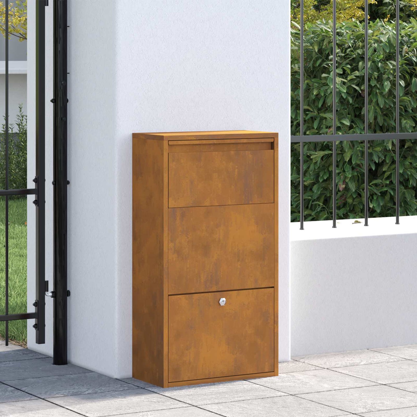 Csomagzáró doboz Rozsdás 44 x 22 x 82 cm Időjárásálló acél