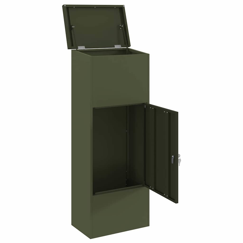 Csomagzáró doboz tárolóval Oliva zöld 44,5 x 29 x 110,5 cm Acél
