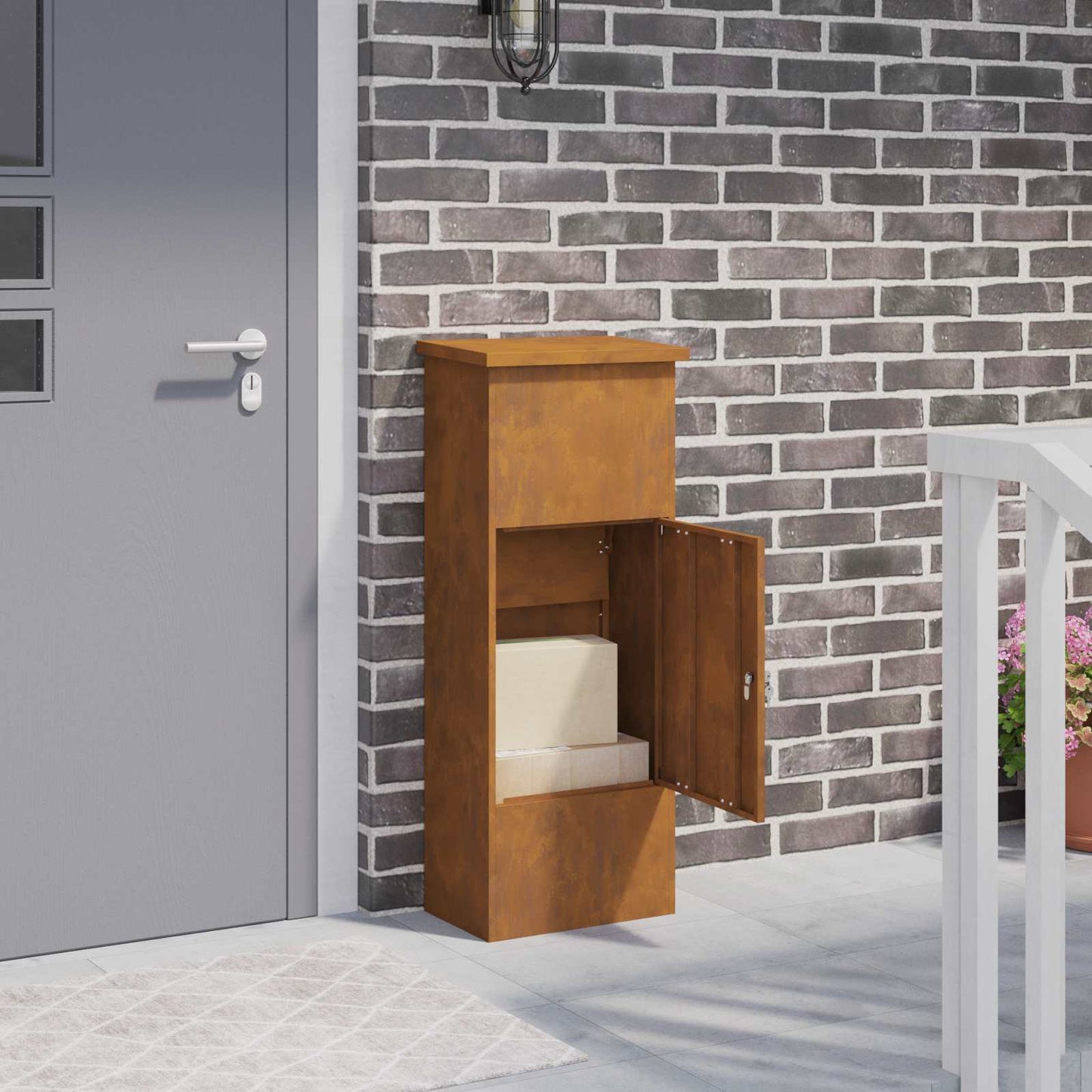 Csomagzáró doboz Rozsdás 44,5 x 29 x 110,5 cm Időjárásálló acél