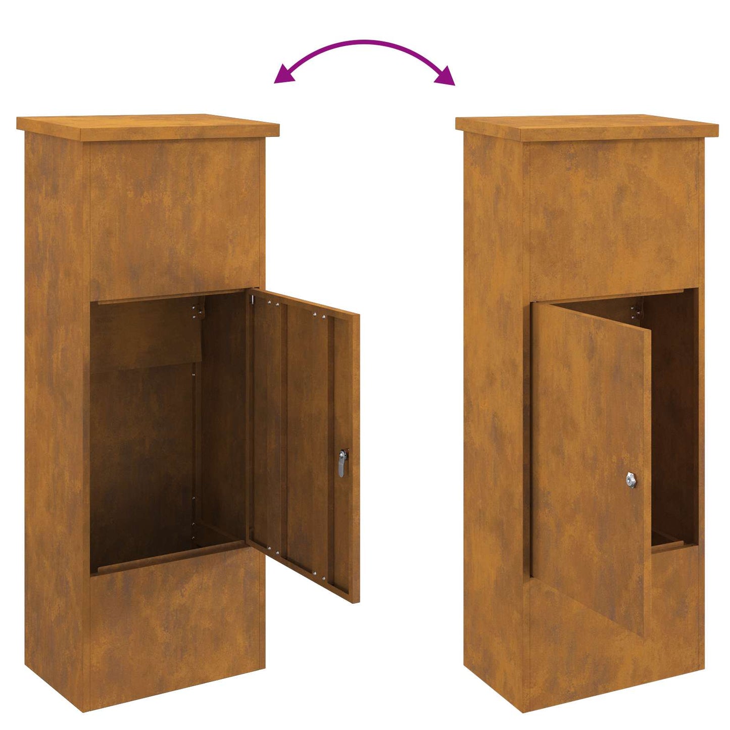 Csomagzáró doboz Rozsdás 44,5 x 29 x 110,5 cm Időjárásálló acél