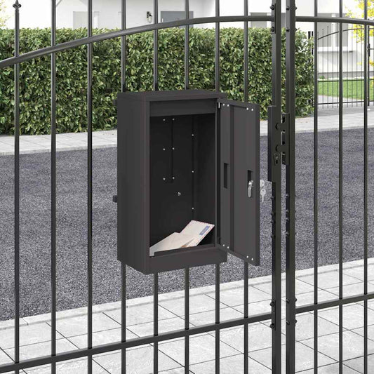 postaláda tárolóval ajtóval zárral Fekete 30 x 20 x 55 cm Acél
