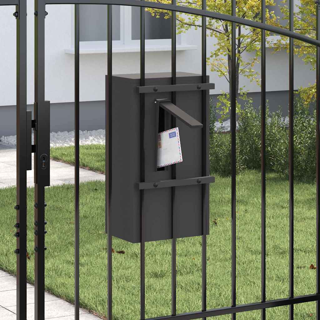 postaláda tárolóval ajtóval zárral Fekete 30 x 20 x 55 cm Acél