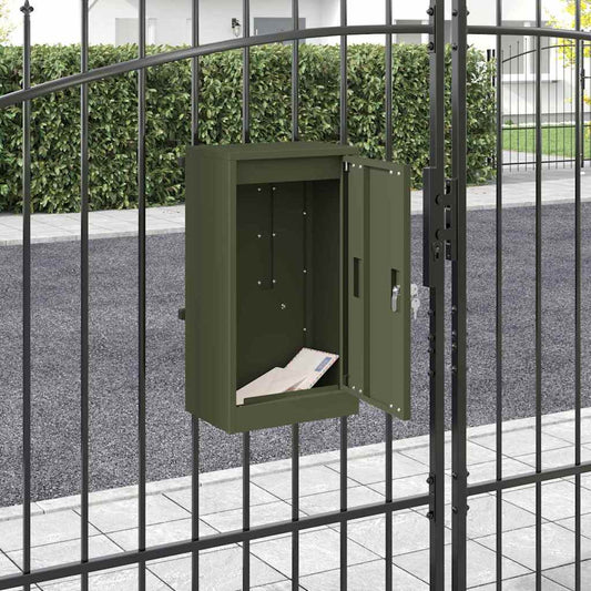 postaláda tárolóval ajtóval Oliva zöld 30 x 20 x 55 cm Acél