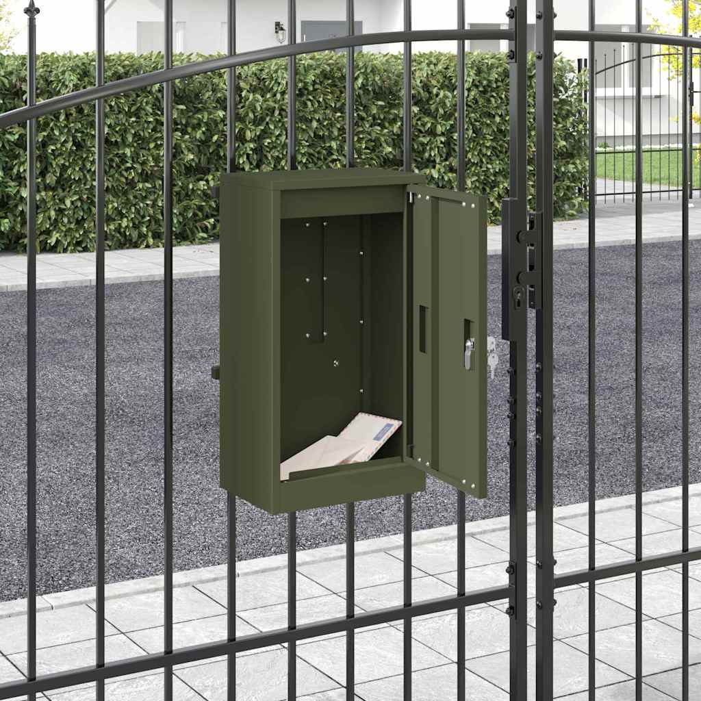 postaláda tárolóval ajtóval Oliva zöld 30 x 20 x 55 cm Acél