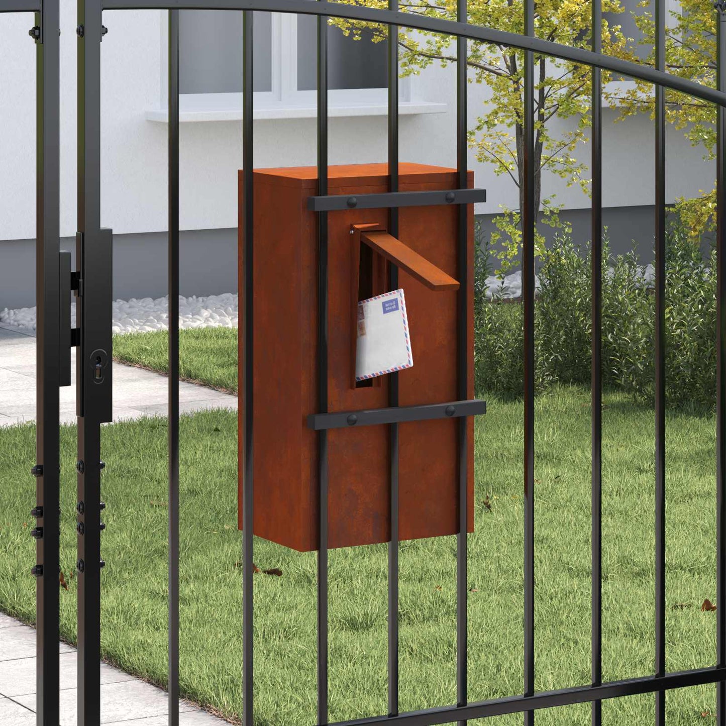 postaláda tárolóval Rozsdás 30 x 20 x 55 cm Időjárásálló acél