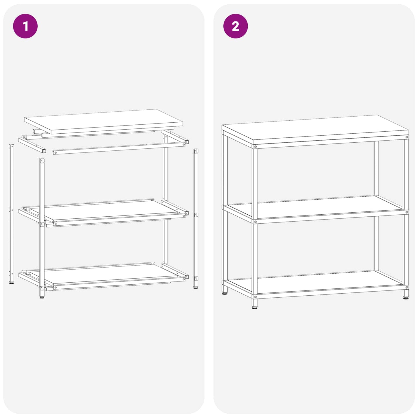 Konyhai polcrendszer HATTEM Fekete 90 x 50 x 92 cm Acél