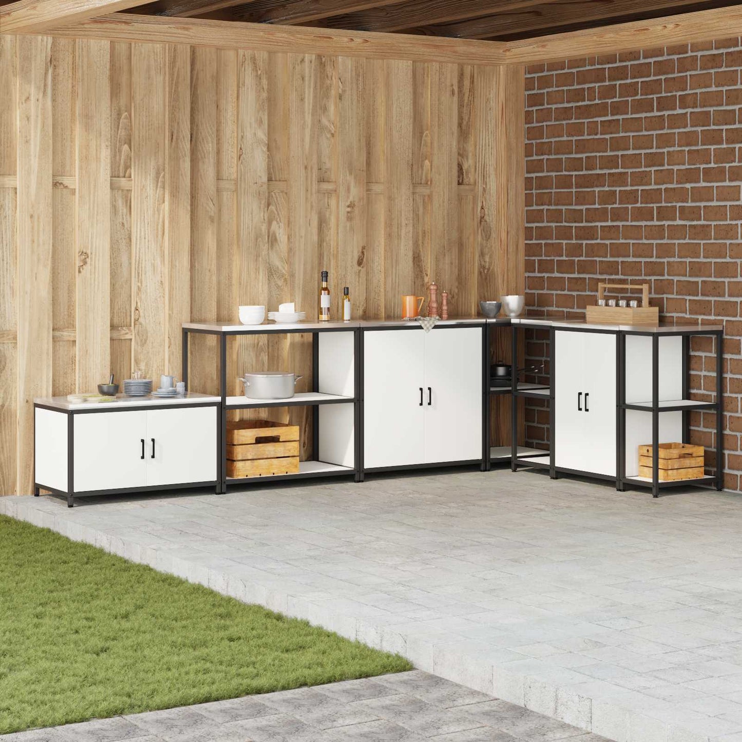 Konyhai polcrendszer HATTEM Fehér 90 x 50 x 92 cm Acél