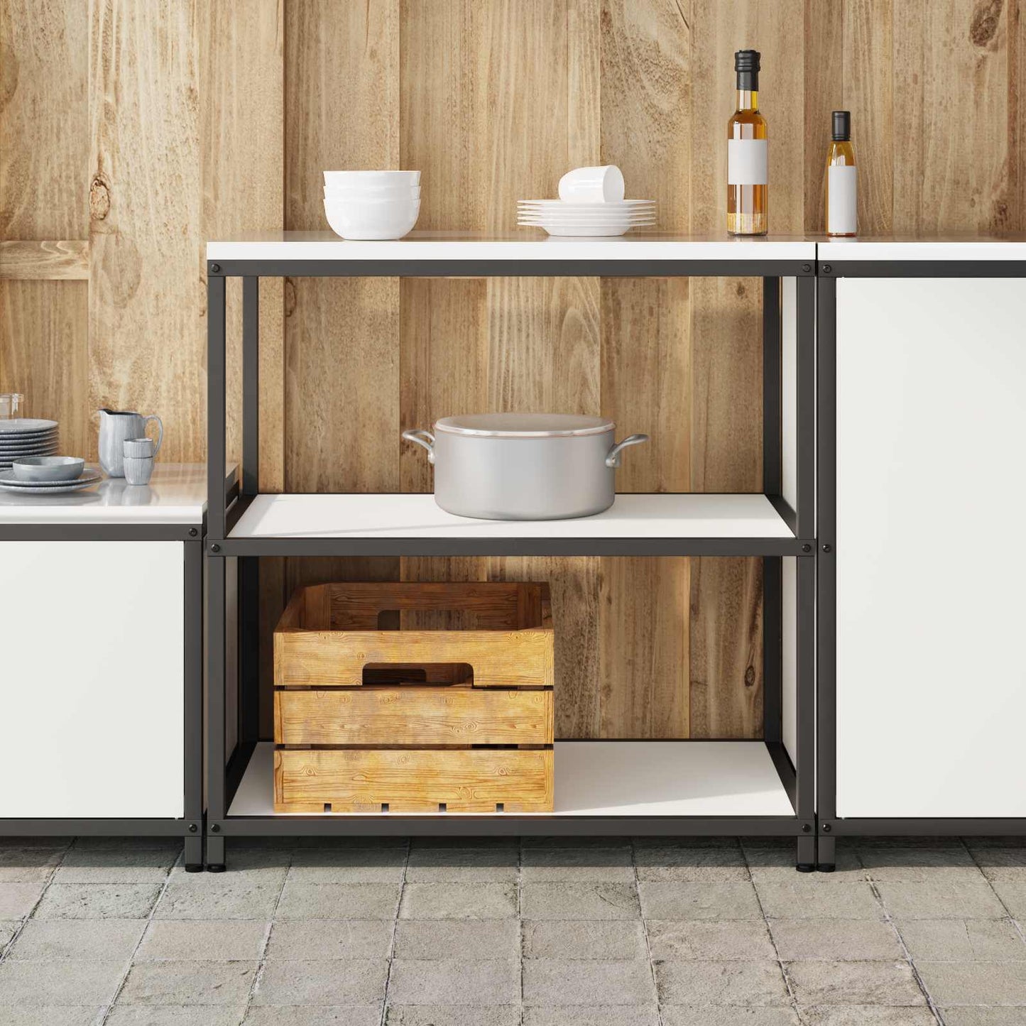 Konyhai polcrendszer HATTEM Fehér 90 x 50 x 92 cm Acél