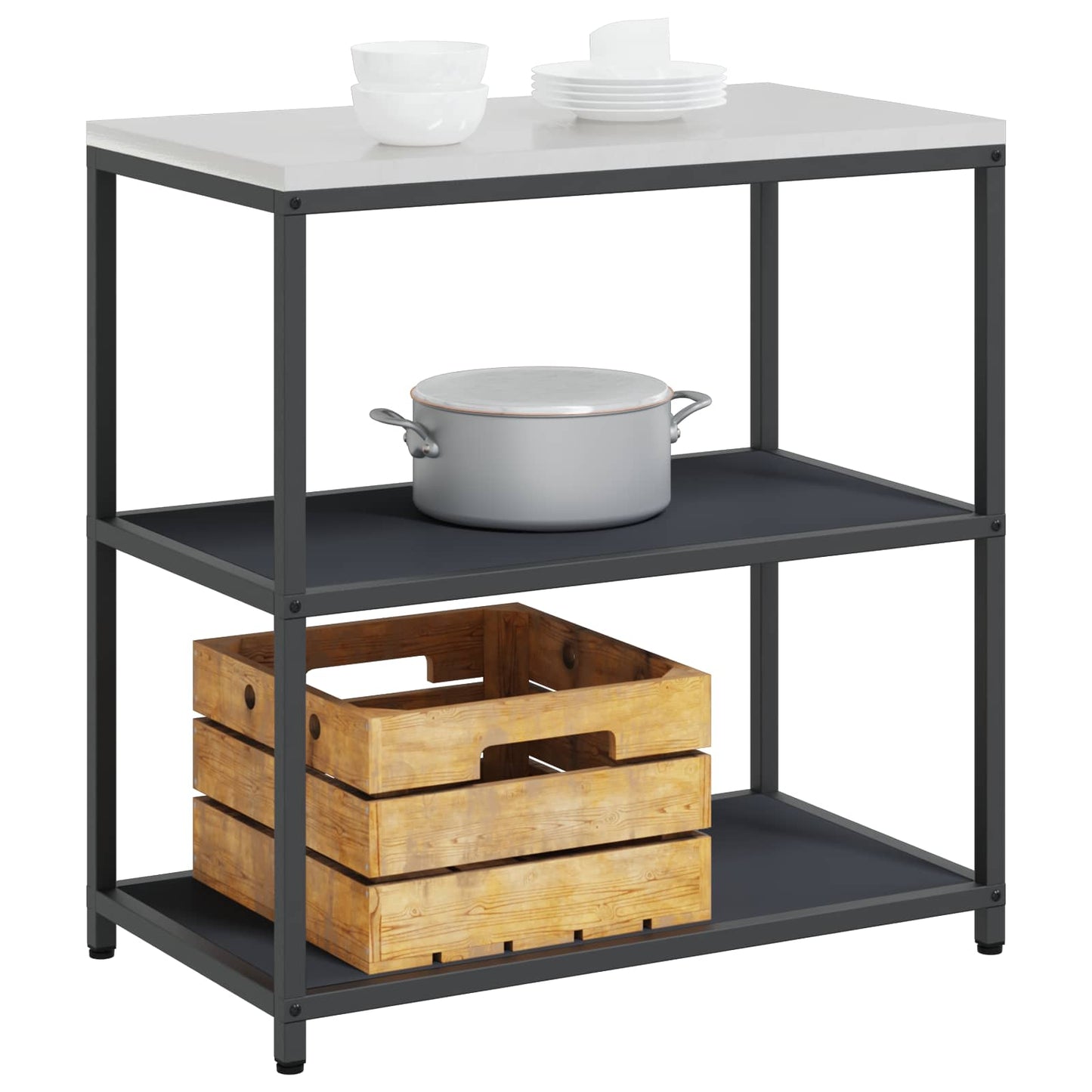 Konyhai polcrendszer HATTEM Antracitszürke 90 x 50 x 92 cm Acél