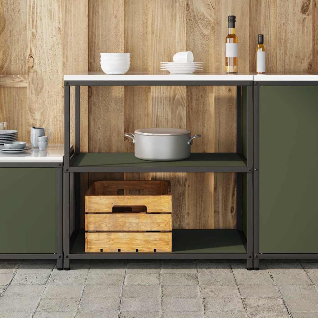 Konyhai polcrendszer HATTEM Olajzöld 90 x 50 x 92 cm Acél