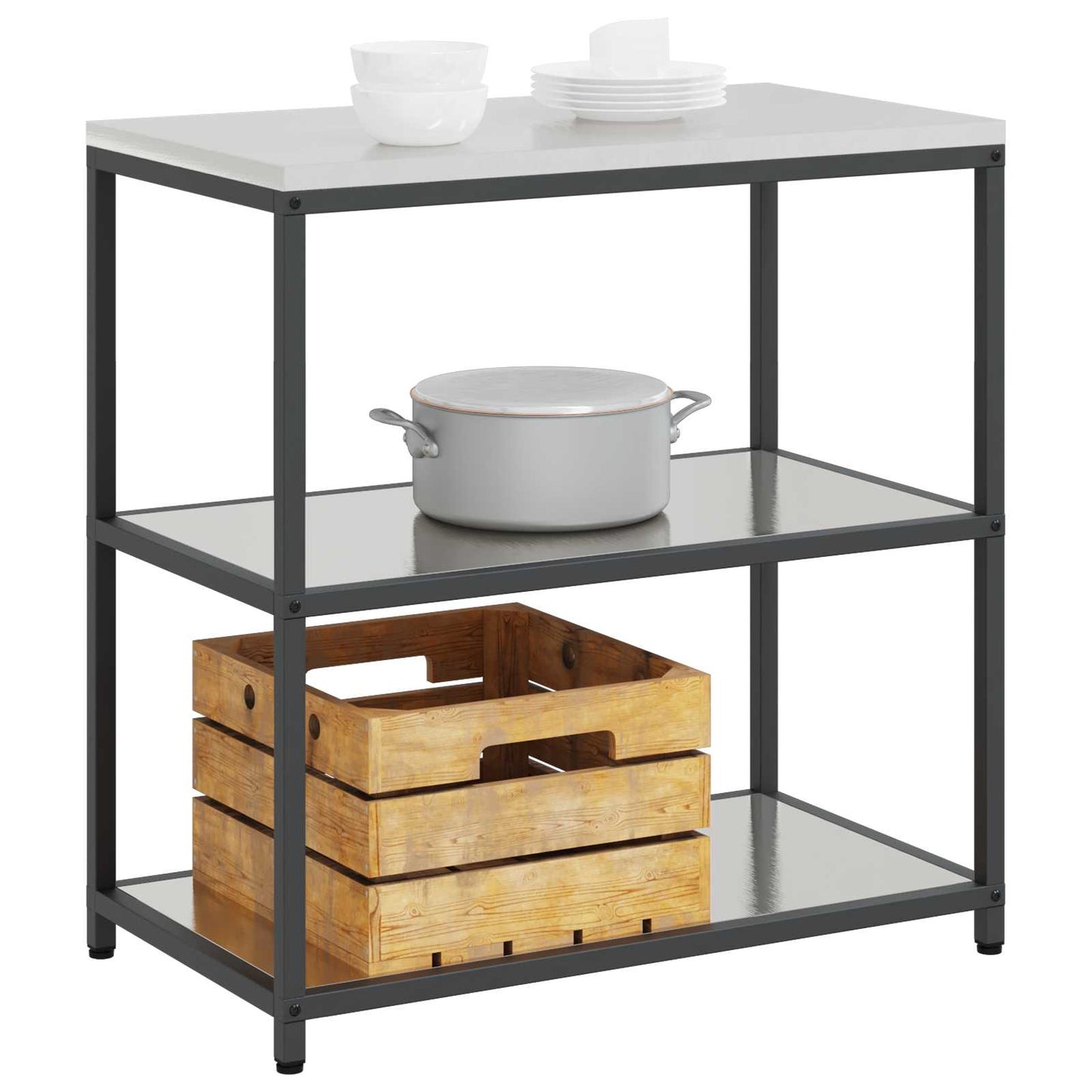 Konyhai polcrendszer HATTEM Ezüst 90 x 50 x 92 cm Acél