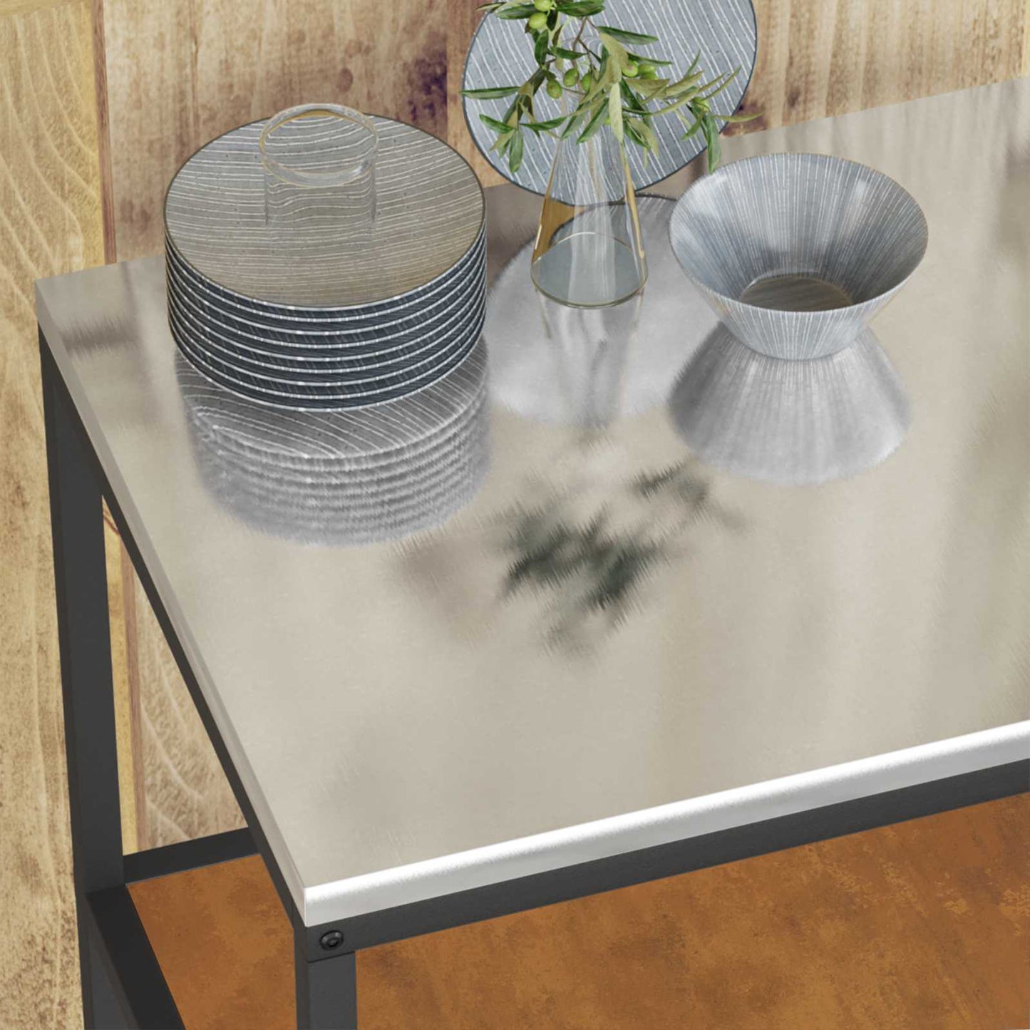 Konyhai polcrendszer HATTEM Rozsdás 90 x 50 x 92 cm Acél