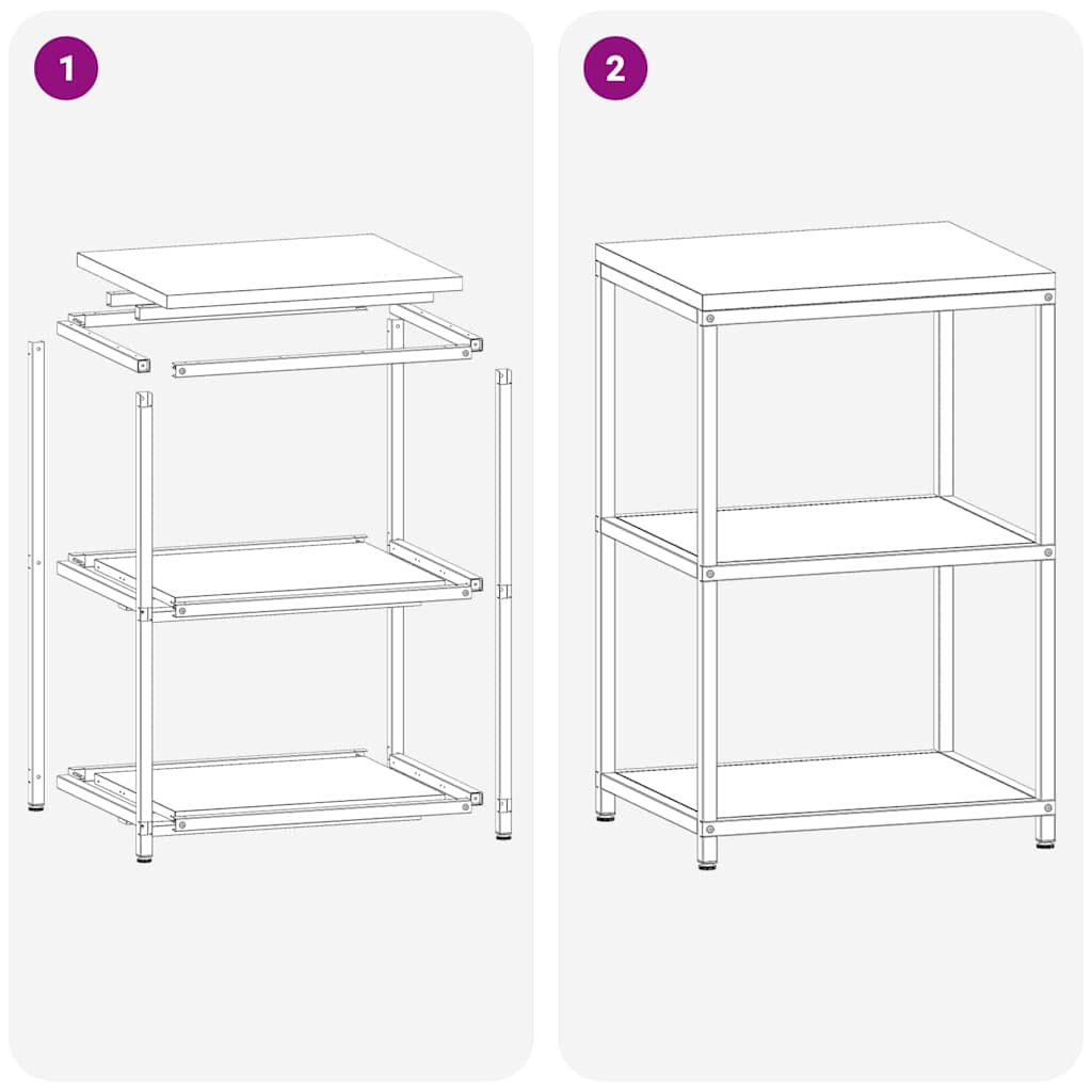 Konyhai polcrendszer HATTEM Fehér 60 x 50 x 92 cm Acél