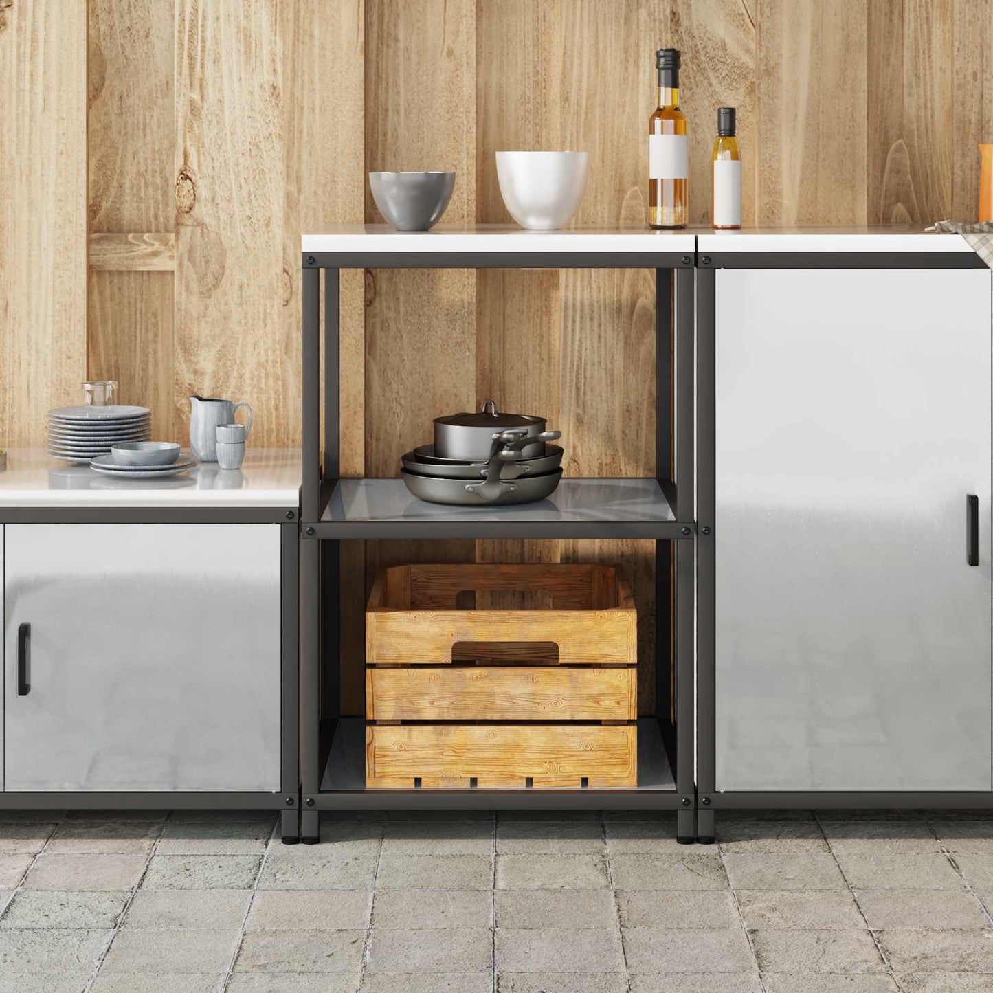 Konyhai polcrendszer HATTEM Ezüst 60 x 50 x 92 cm Acél