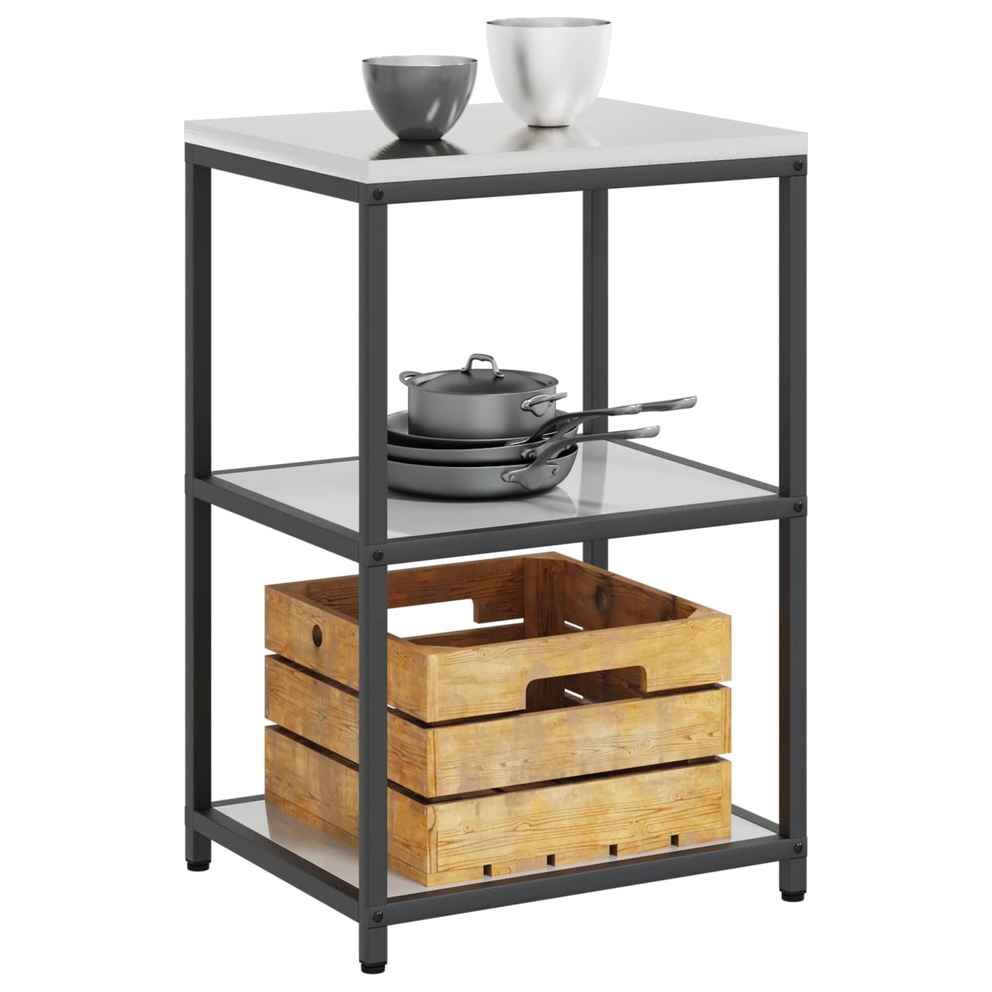 Konyhai polcrendszer HATTEM Ezüst 60 x 50 x 92 cm Acél