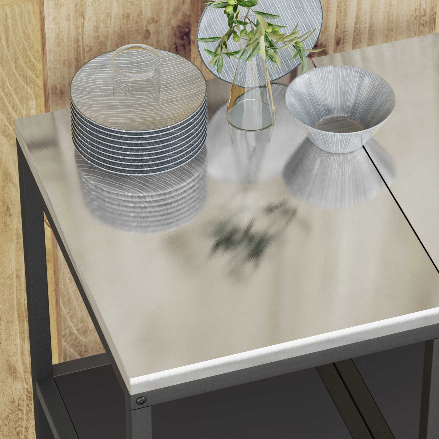 Konyhai polcrendszer HATTEM Fekete 40 x 50 x 92 cm Acél