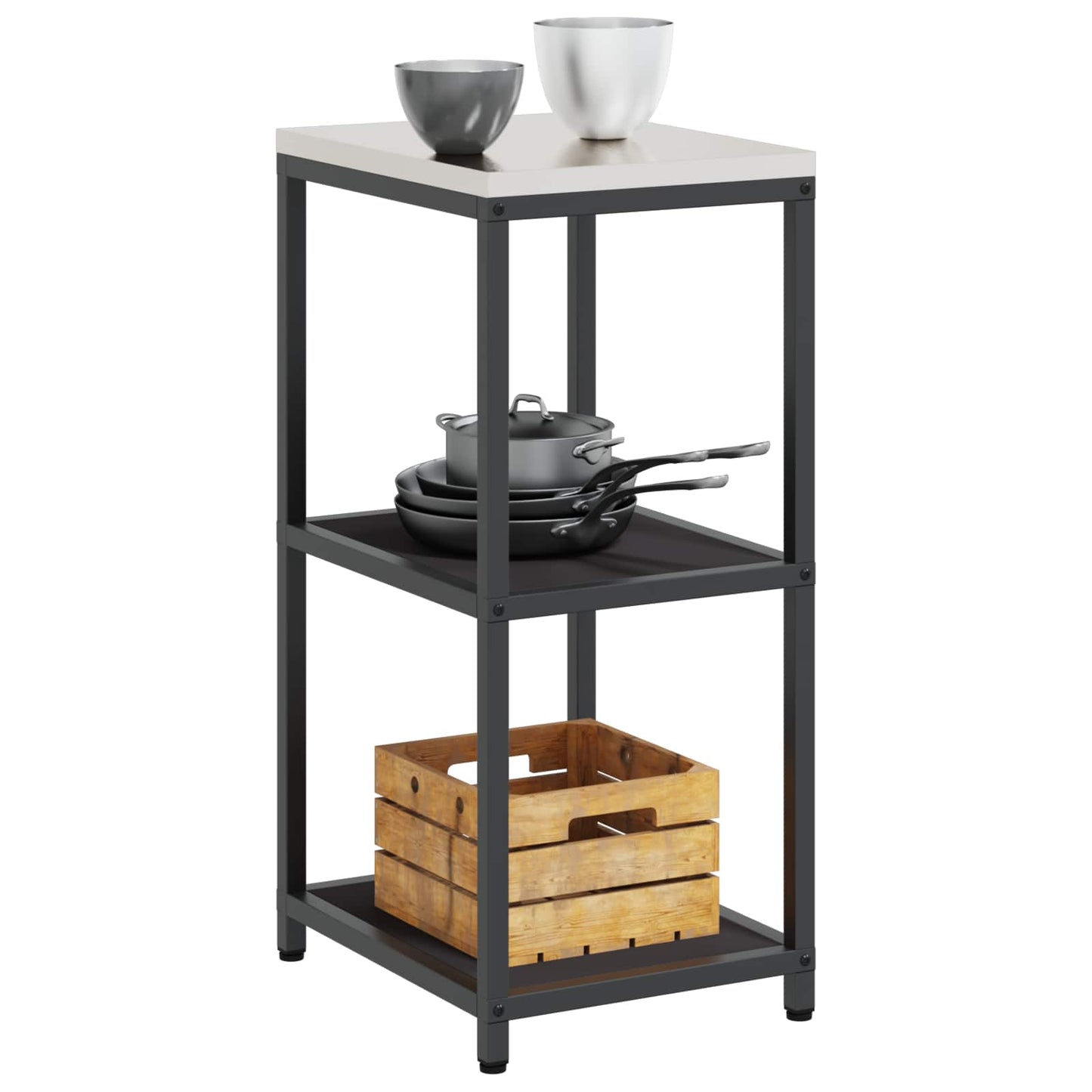 Konyhai polcrendszer HATTEM Fekete 40 x 50 x 92 cm Acél