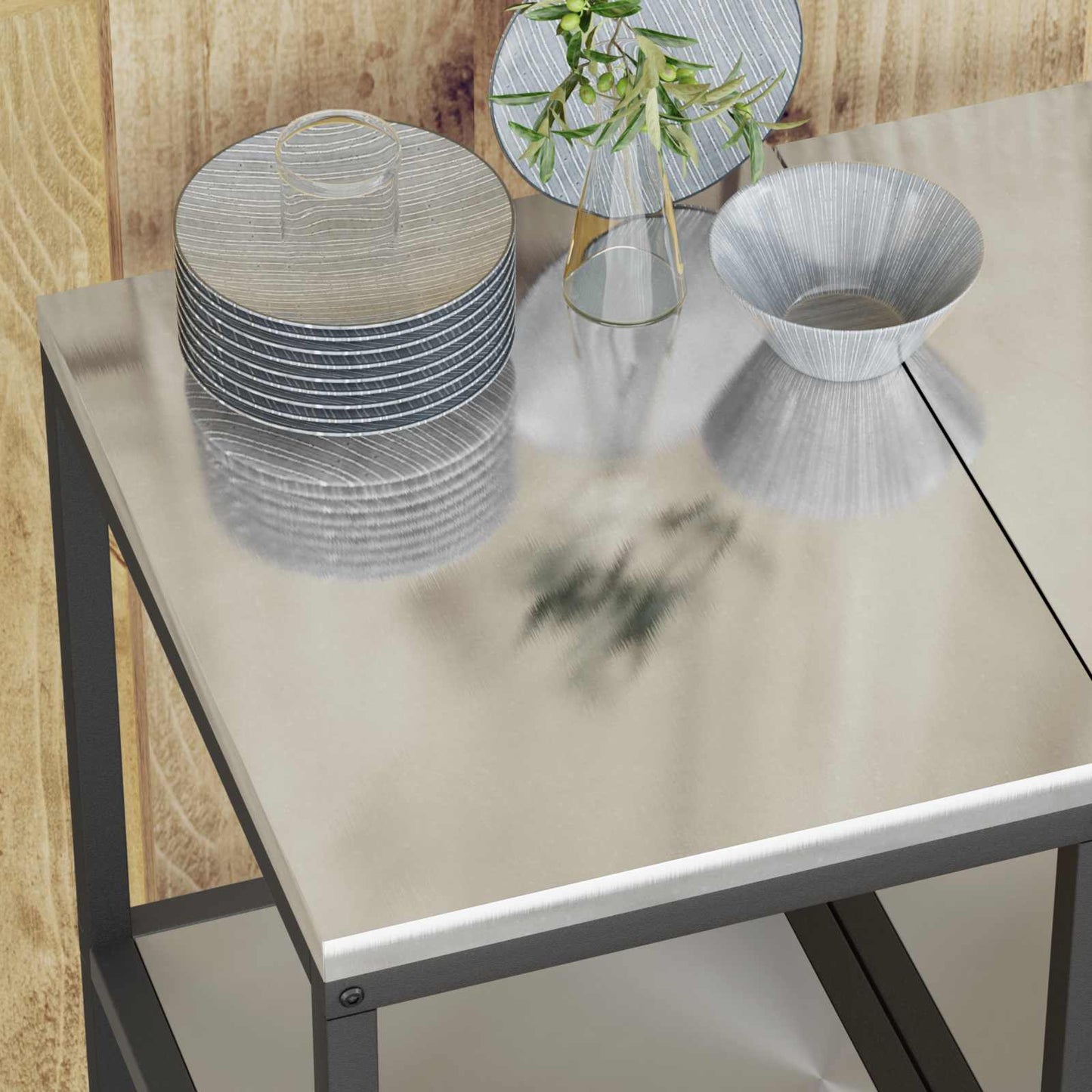 Konyhai polcrendszer HATTEM Ezüst 40 x 50 x 92 cm Acél