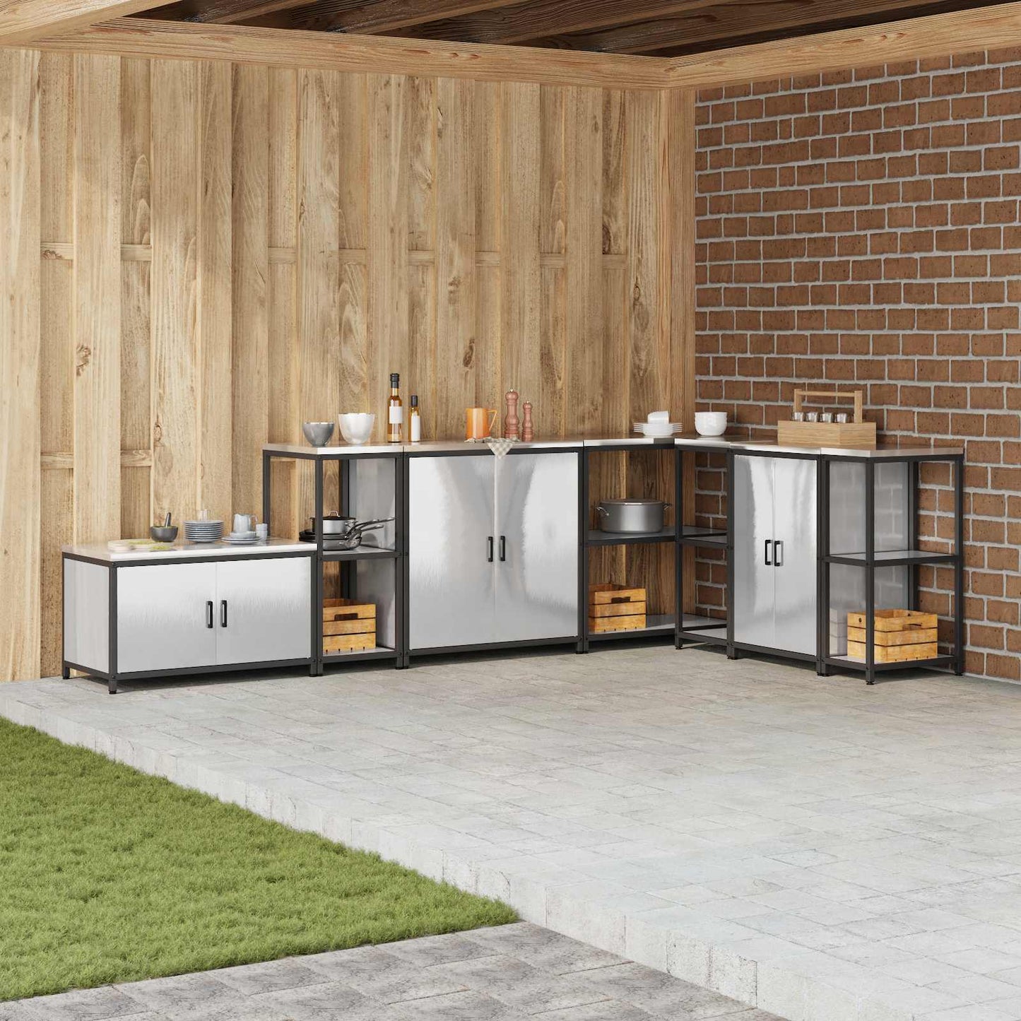 Konyhai polcrendszer HATTEM Ezüst 40 x 50 x 92 cm Acél