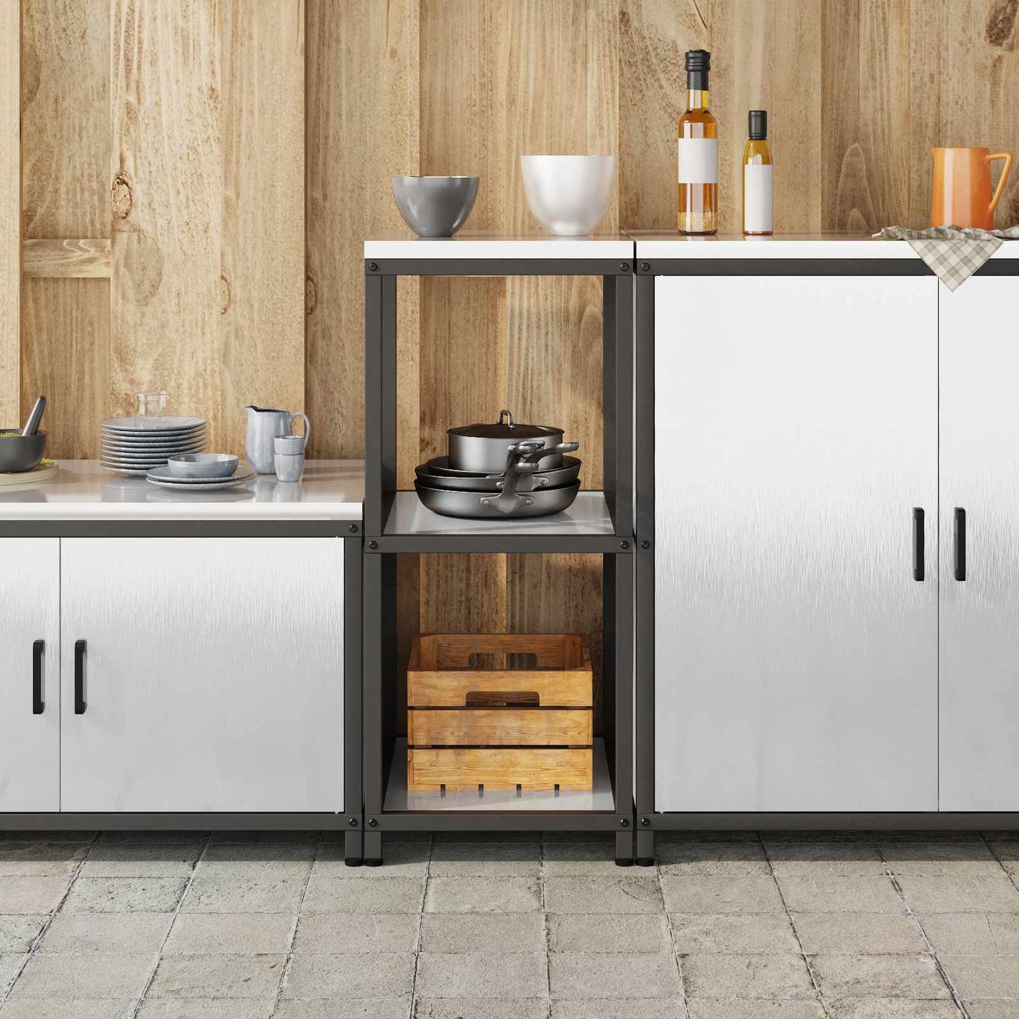 Konyhai polcrendszer HATTEM Ezüst 40 x 50 x 92 cm Acél