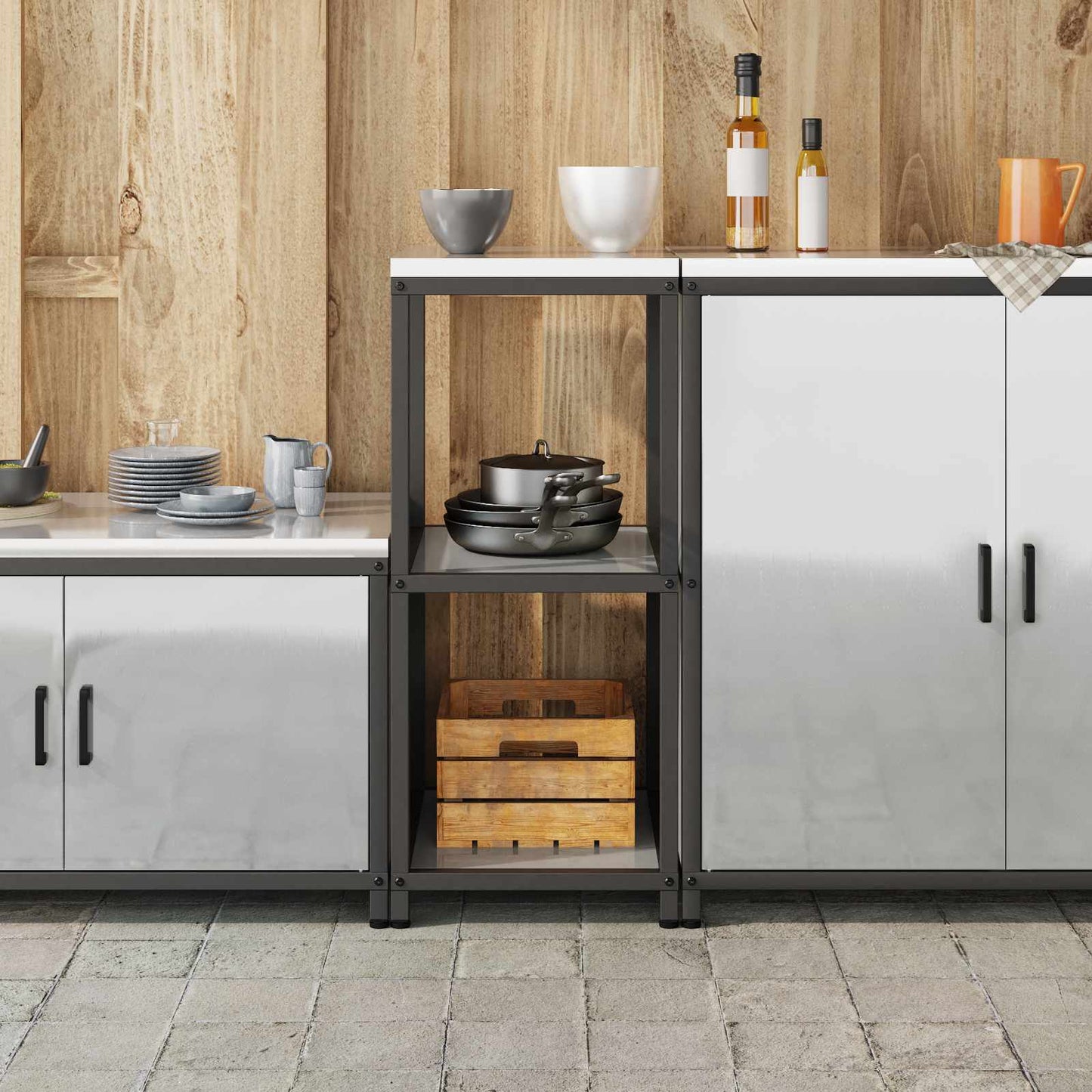 Konyhai polcrendszer HATTEM Ezüst 40 x 50 x 92 cm Acél