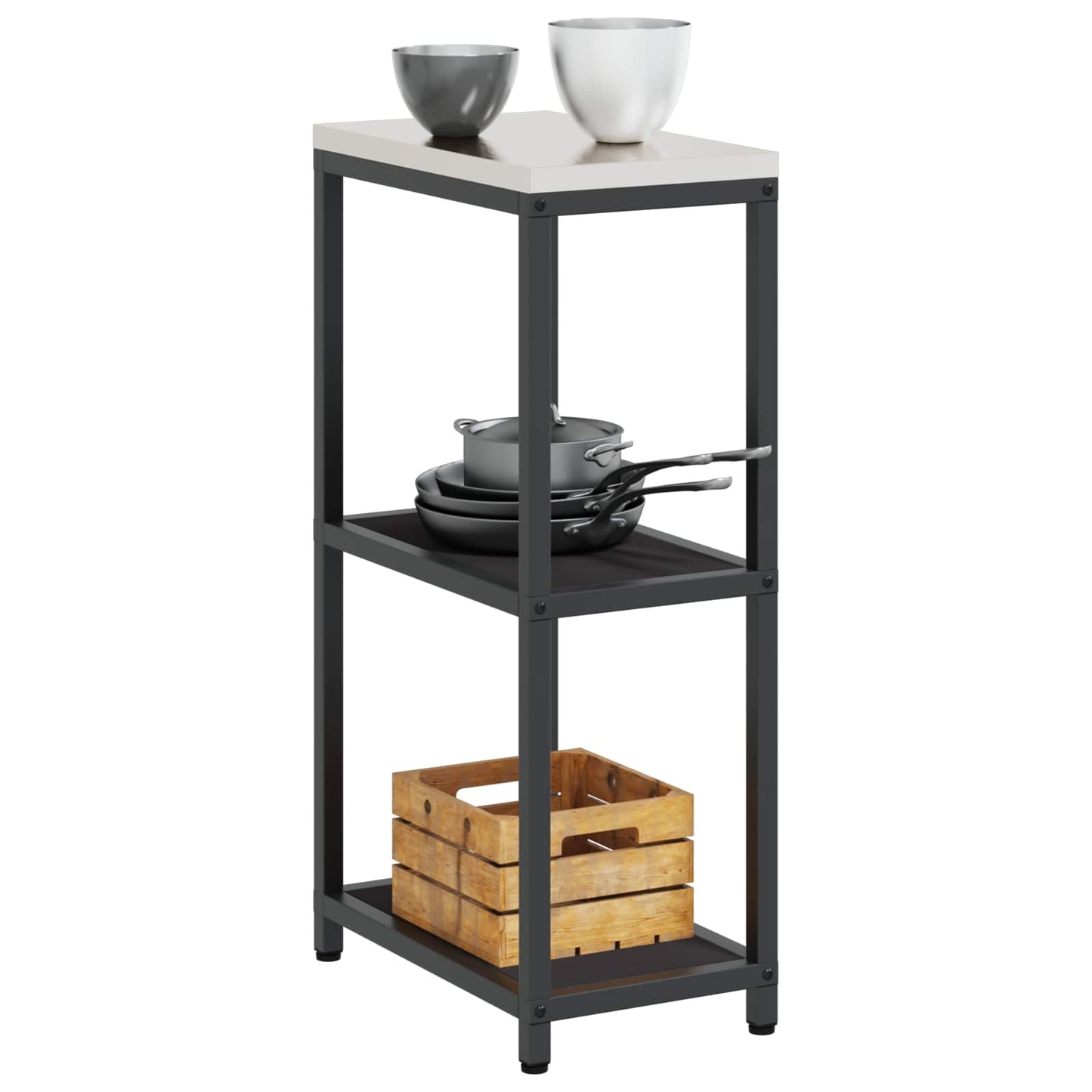 Konyhai polcrendszer HATTEM Fekete 30 x 50 x 92 cm Acél