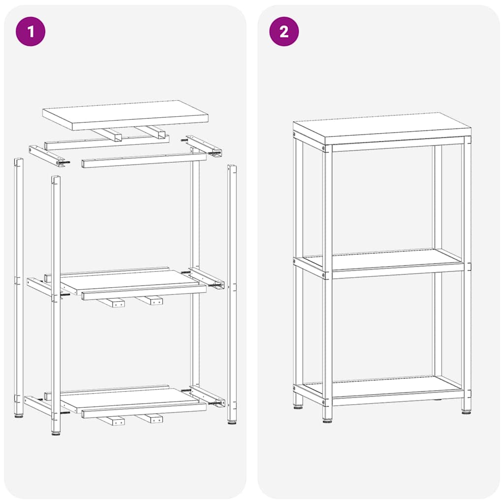 Konyhai polcrendszer HATTEM Fehér 30 x 50 x 92 cm Acél