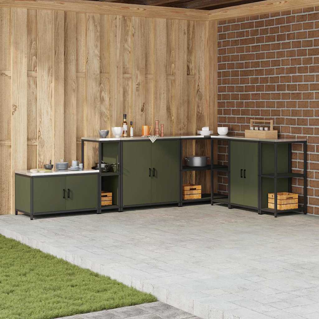 Konyhai polcrendszer HATTEM Olajzöld 30 x 50 x 92 cm Acél