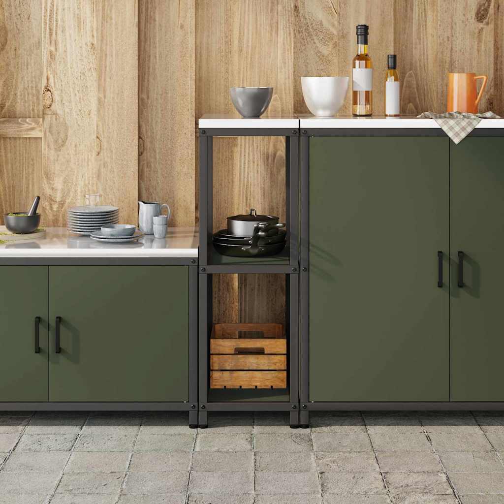 Konyhai polcrendszer HATTEM Olajzöld 30 x 50 x 92 cm Acél
