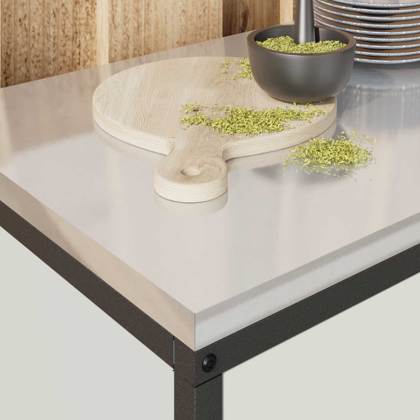 Konyhai tárolószekrény HATTEM Fehér 90 x 50 x 53 cm Acél