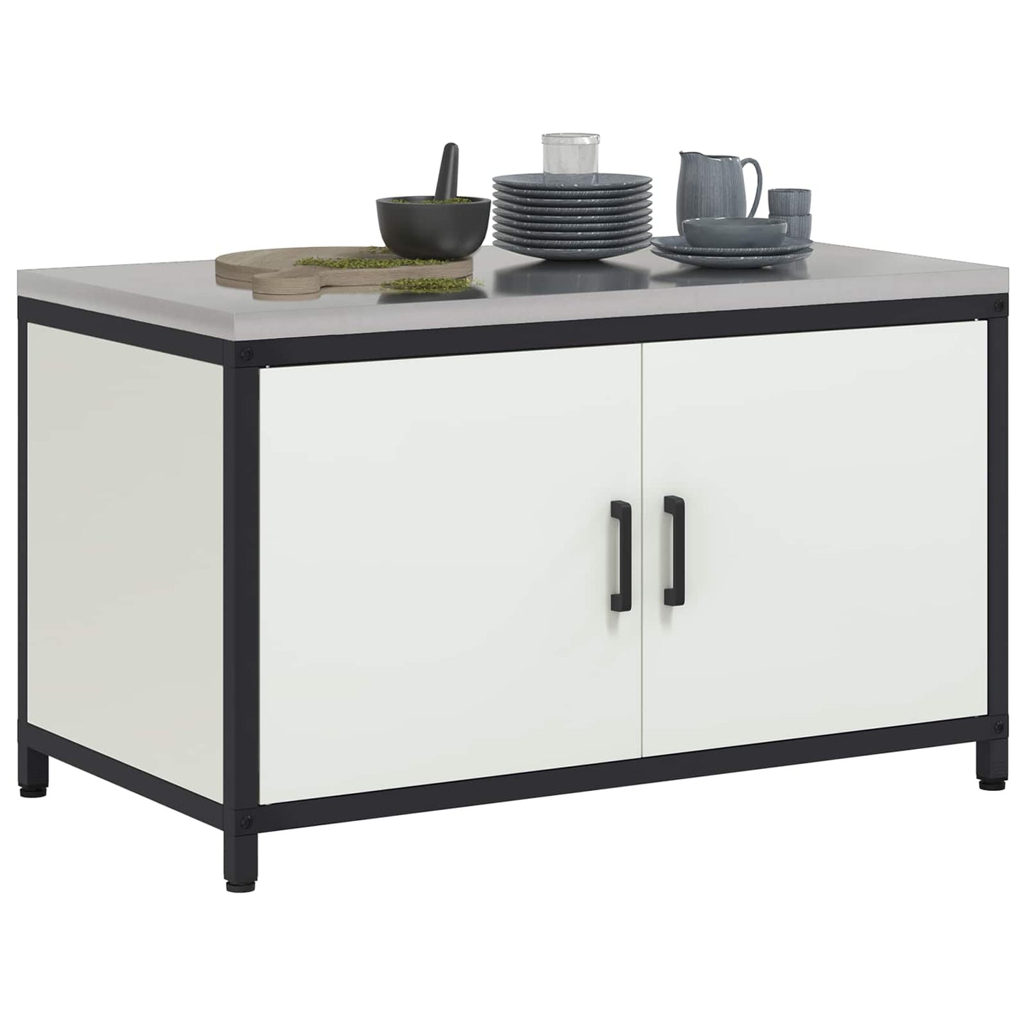 Konyhai tárolószekrény HATTEM Fehér 90 x 50 x 53 cm Acél