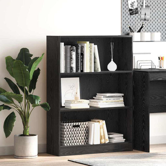 Könyvespolc Fekete tölgy 80 x 24 x 109 cm Faanyag