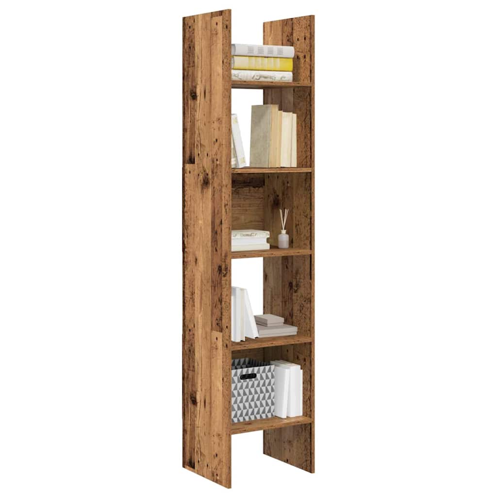 Könyvespolc 5 szintes 40 x 35 x 180 cm Szerelt Fa Öreg fa