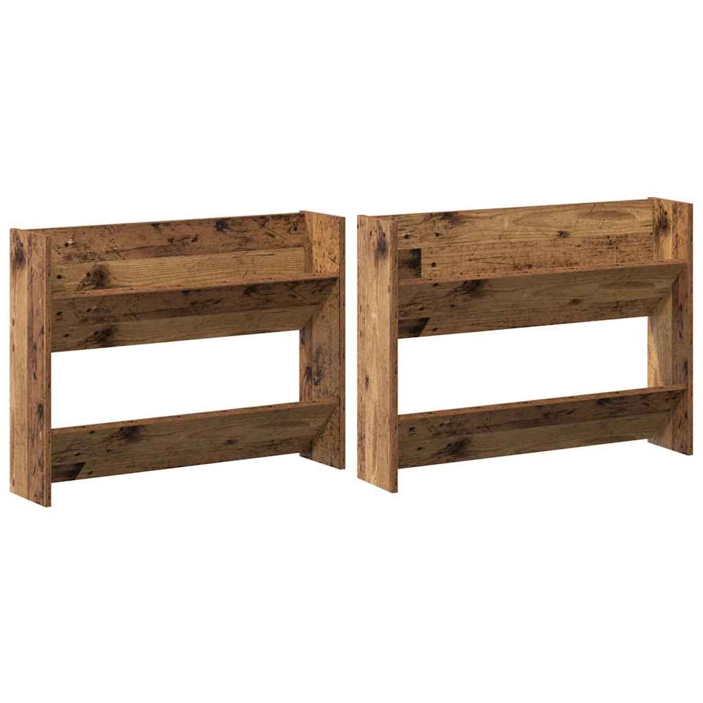 Cipőszekrény 2 db 80 x 18 x 60 cm Szerelt Fa Régi fa