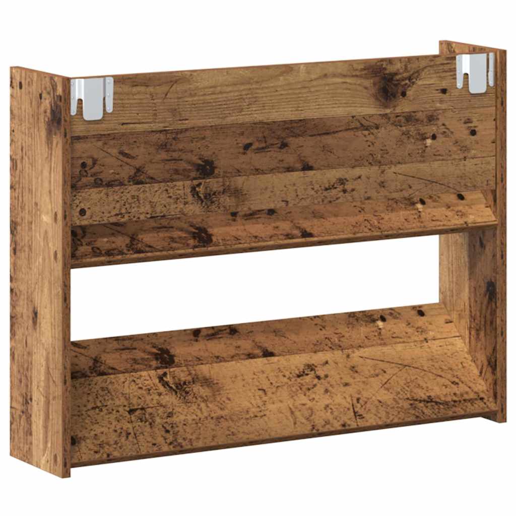 Cipőszekrény 2 db 80 x 18 x 60 cm Szerelt Fa Régi fa
