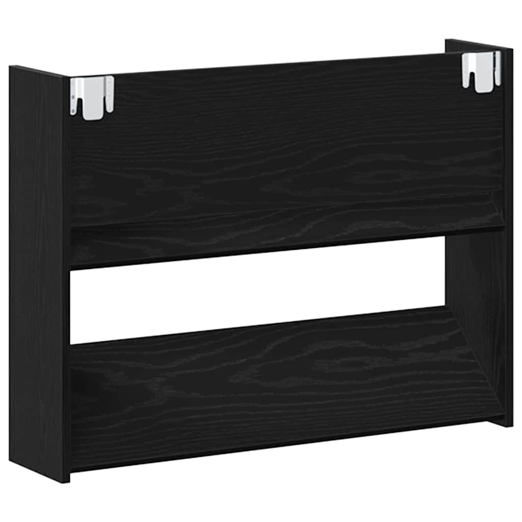 Cipőszekrény 2 db 83 x 18 x 60 cm Szerelt Fa Fekete tölgy