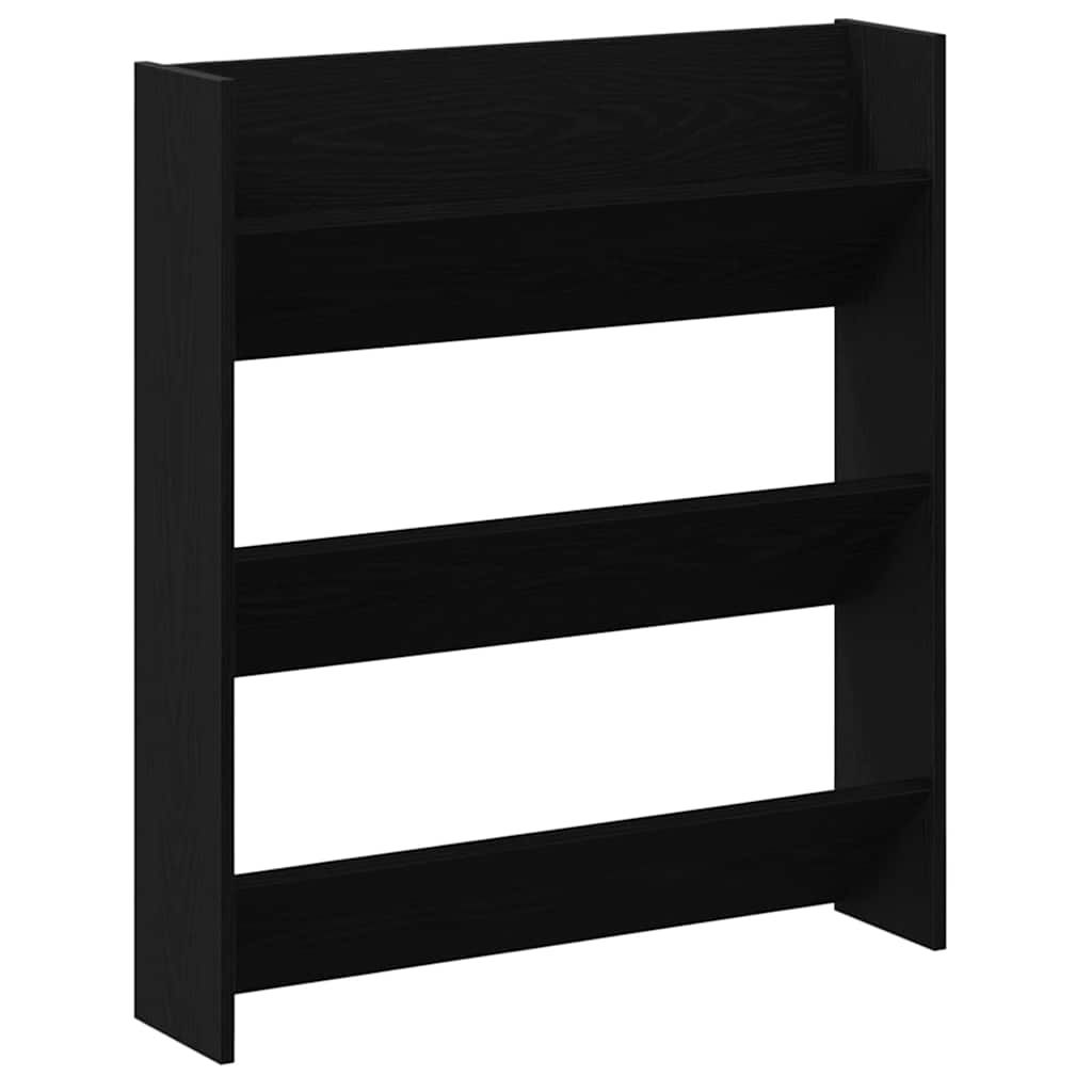 Cipőszekrény 2 db 86 x 18 x 90 cm Szerelt Fa Fekete tölgy