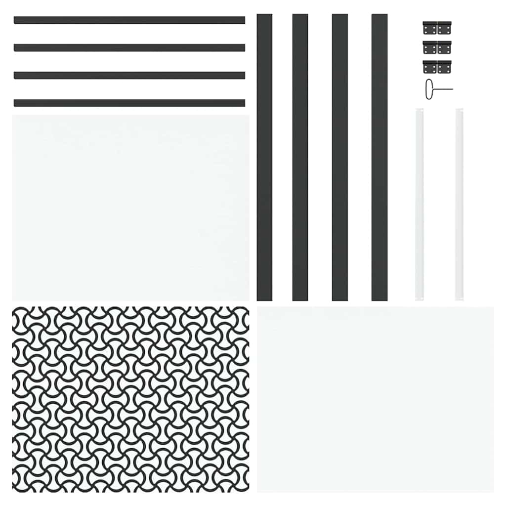 Üvegajtó Fekete 102,5 x 3,5 x 201,5 cm Alumínium