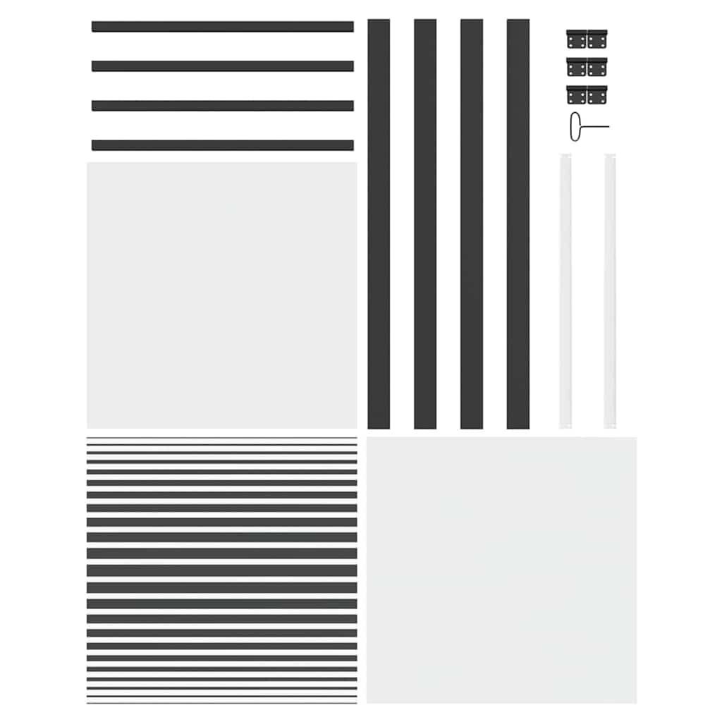 Üvegajtó Csíkos Fekete 76 x 3,5 x 201,5 cm Alumínium