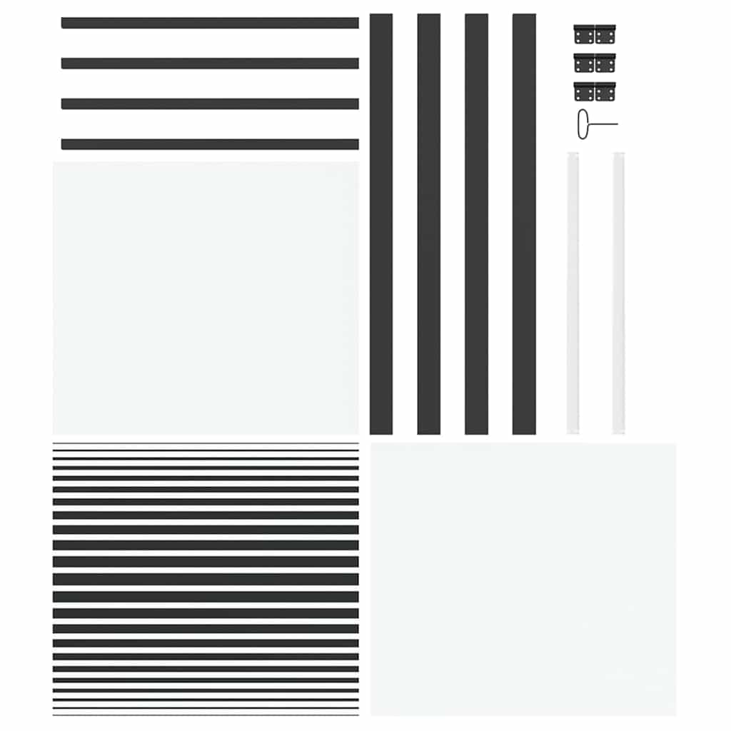 Üvegajtó Csíkos Fekete 83 x 3,5 x 201,5 cm Alumínium