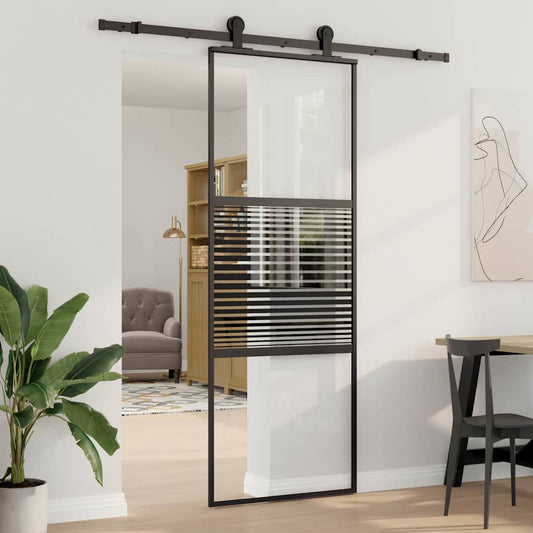 Üvegajtó Csíkos Fekete 76 x 2 x 205 cm Alumínium