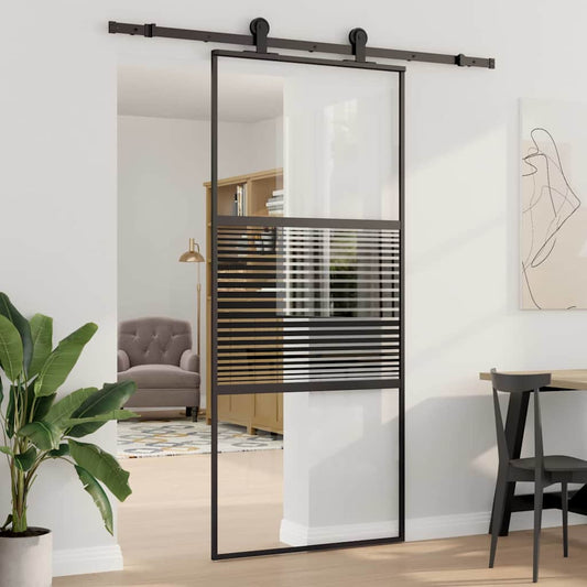 Üvegajtó Csíkos Fekete 90 x 2 x 205 cm Alumínium