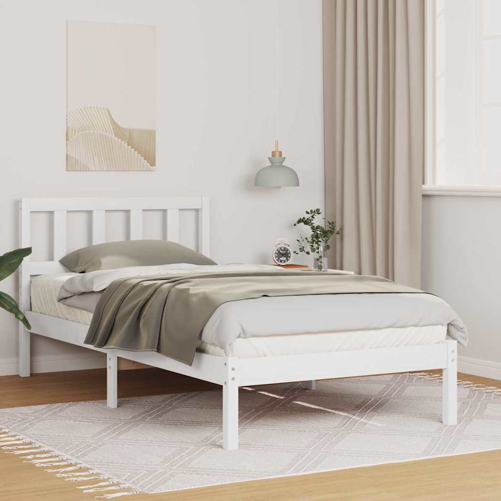Ágykeret fejtámlával Fehér 80 x 200 cm Tömör fenyőfa