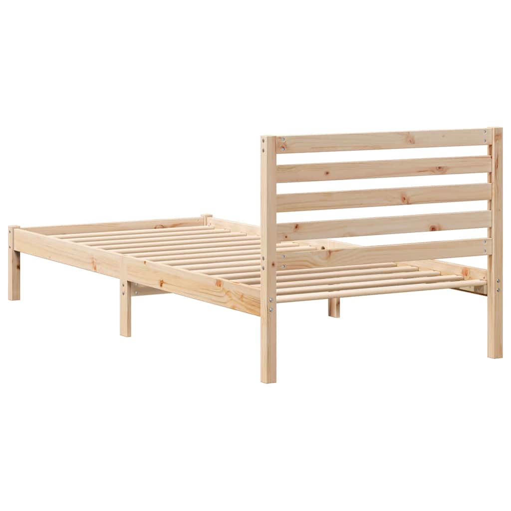 Ágykeret fejtámlával Barna 80 x 220 cm Tömör fenyőfa
