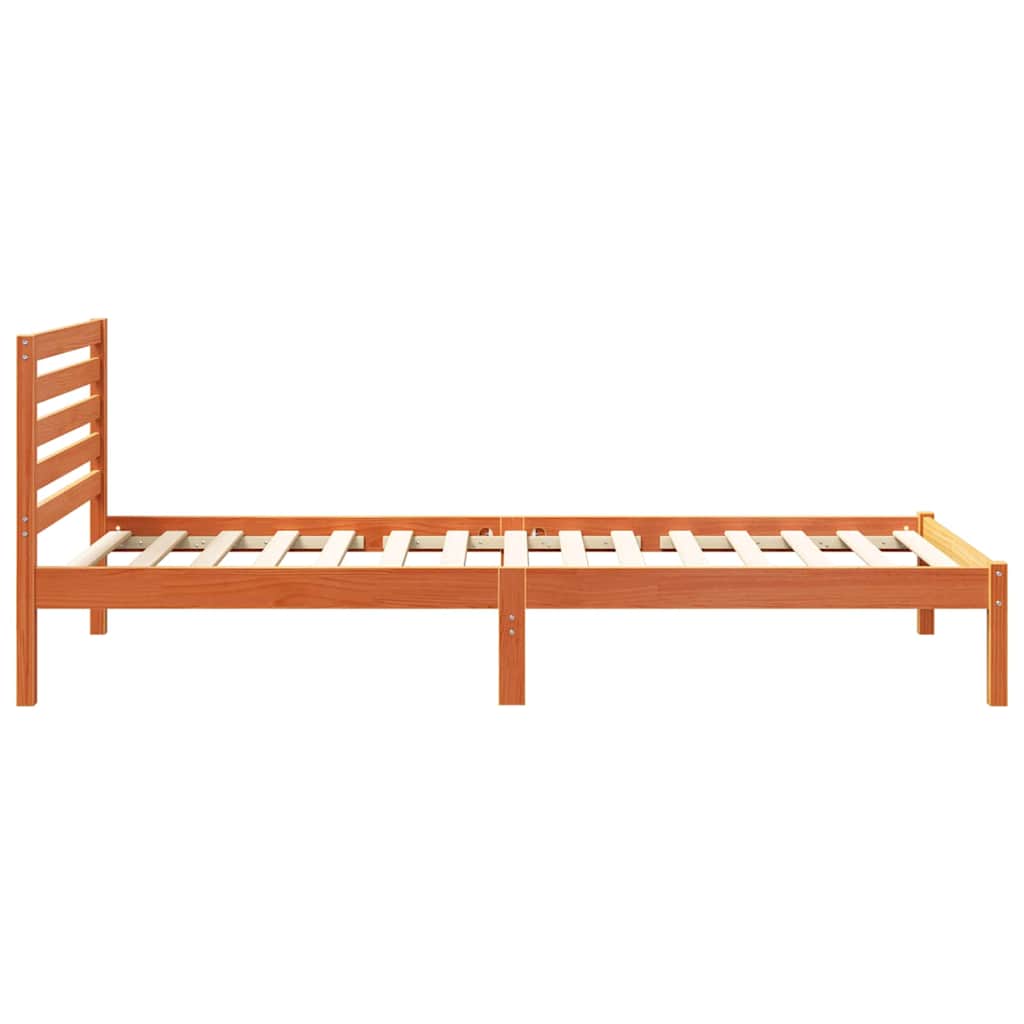 Ágykeret fejtámlával Faggyú barna 100 x 220 cm Tömör fenyőfa