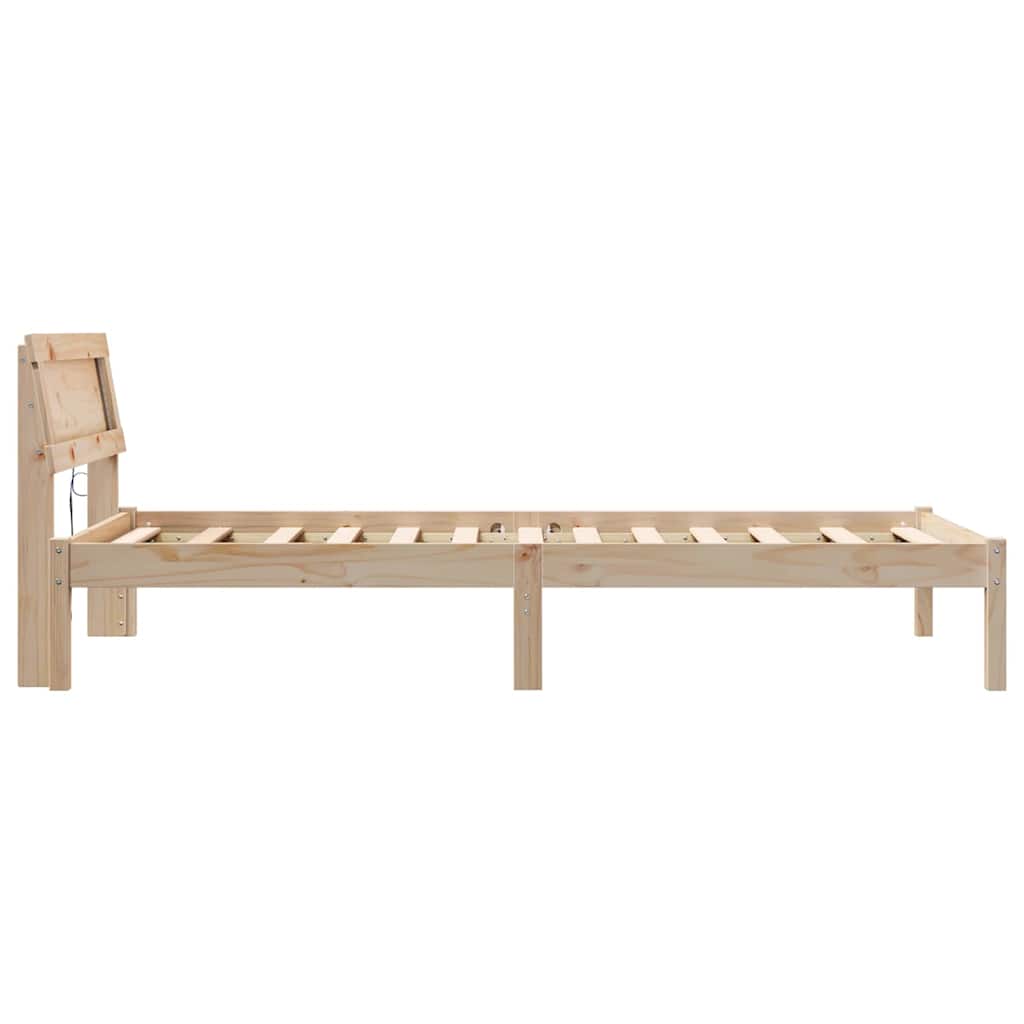 Ágykeret fejtámlával Barna 80 x 200 cm Tömör fenyőfa