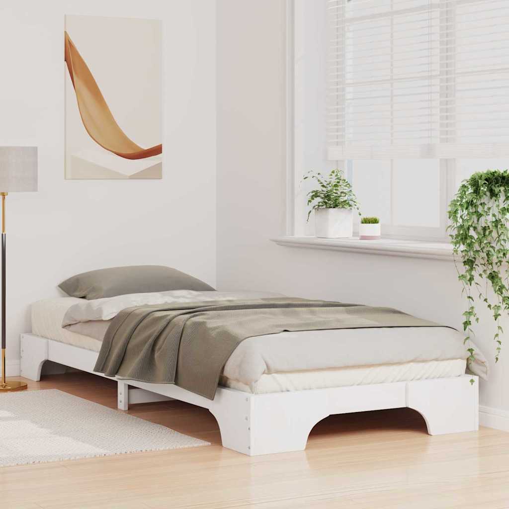 Ágykeret Fehér 90 x 210 cm Tömör fenyőfa